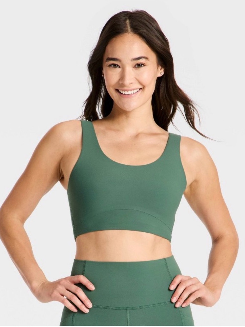 Everyday Scoop Neck Sports Bra - Green